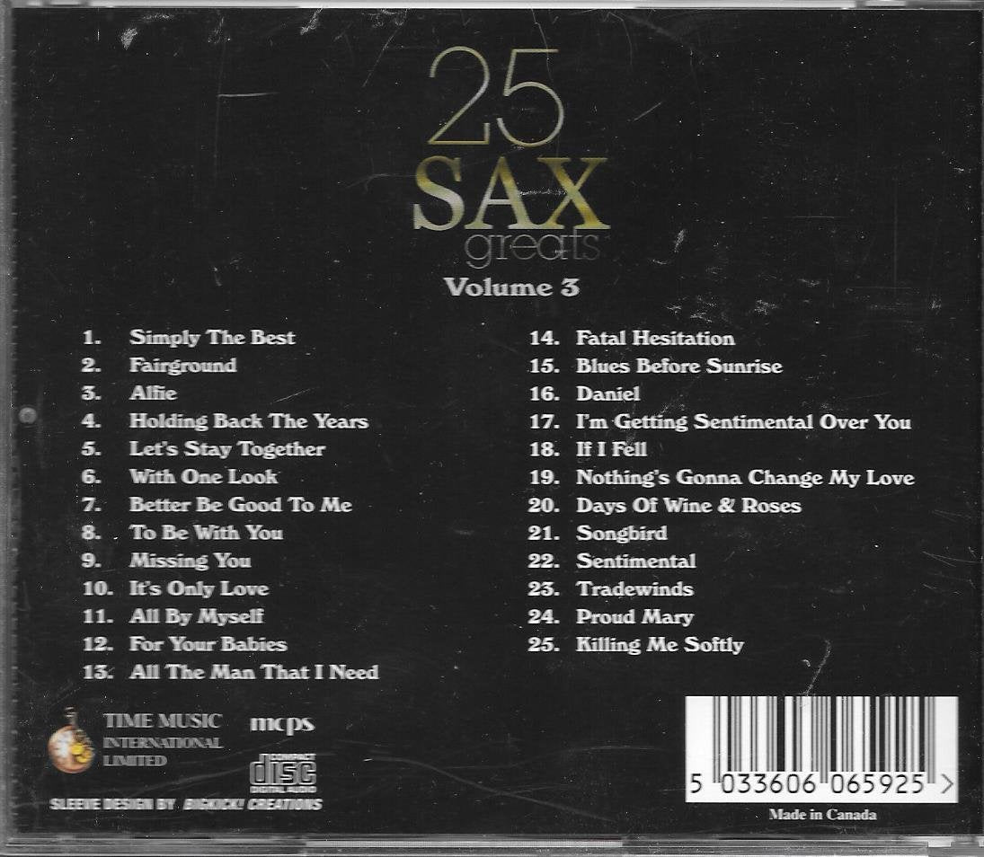 25 Sax Greats Volume 3 [Audio CD] - Very Good