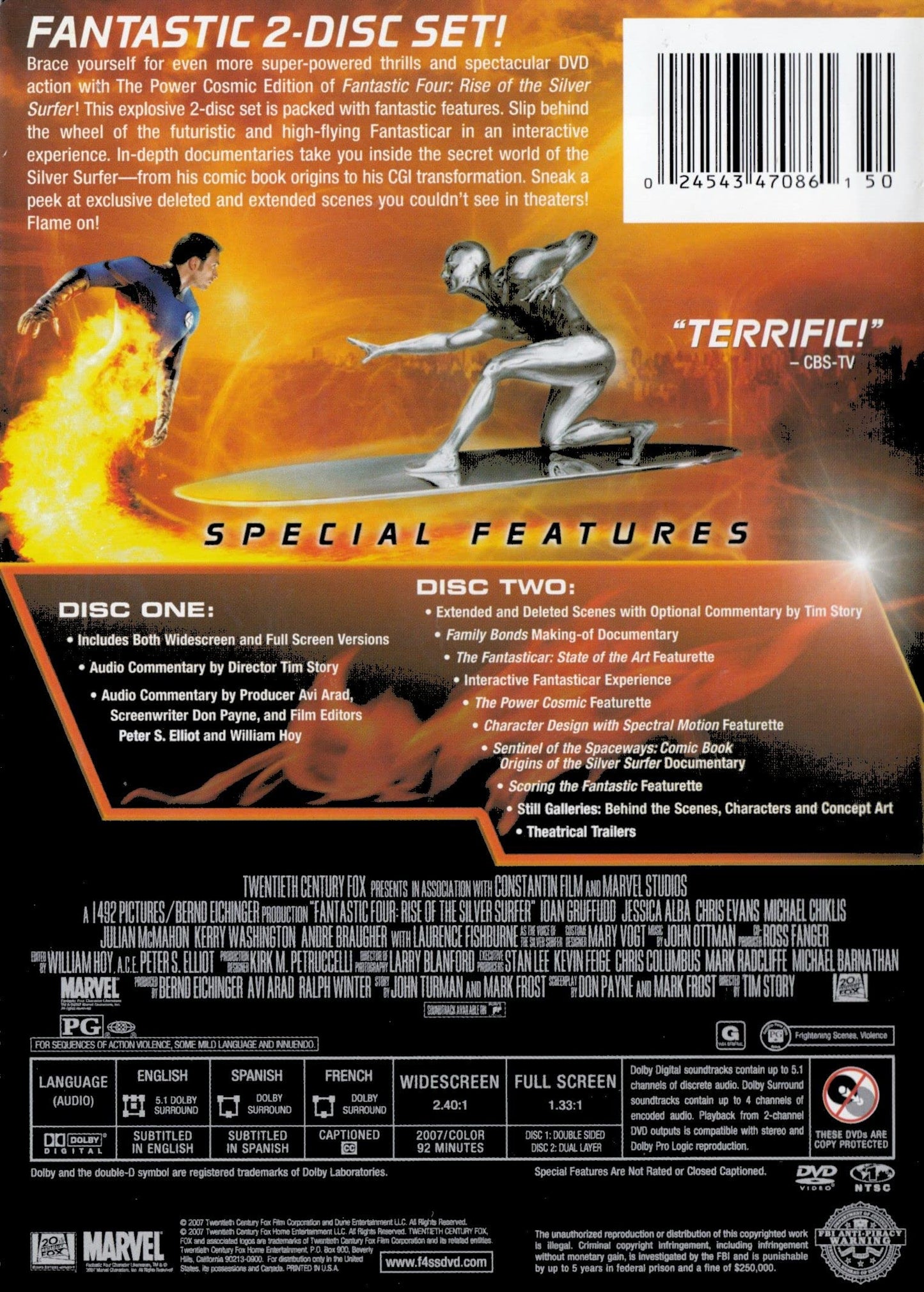 Fantastic 4: Rise of the Silver Surfer (The Power Cosmic Edition) [DVD] - Good