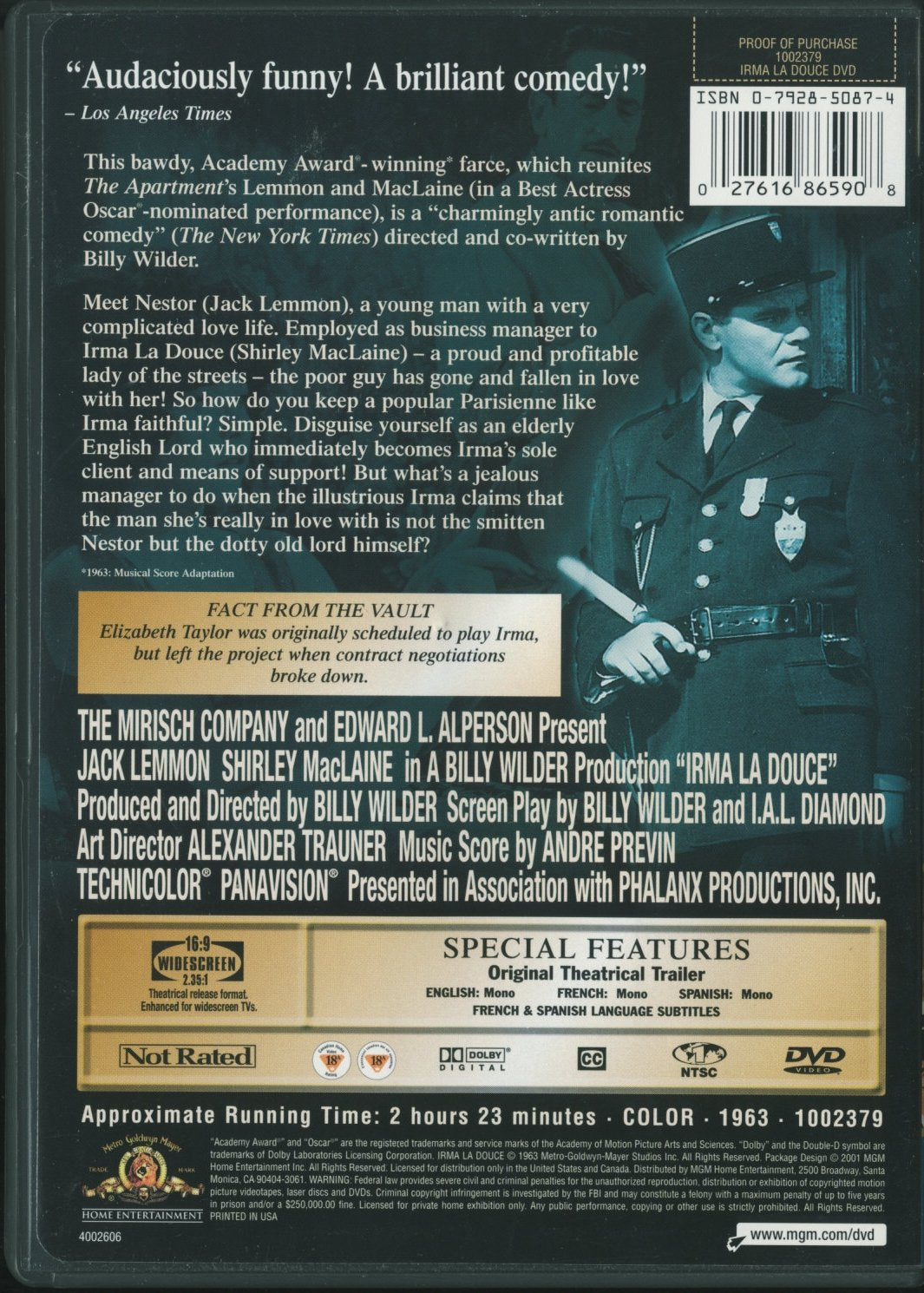 Irma La Douce (Widescreen) (Bilingual) [Import] [DVD] - Very Good