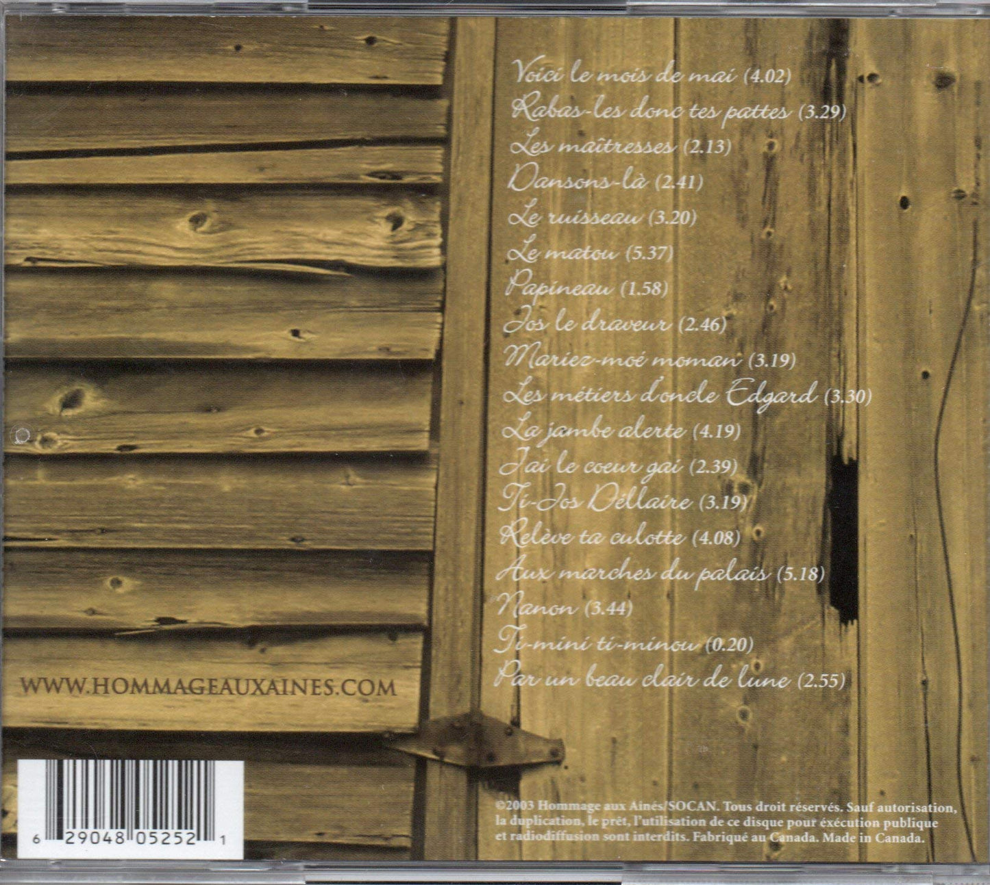 Si Mignonnement / Chanson a R�pondre [Audio CD] Hommages Aux Ain�s - Very Good