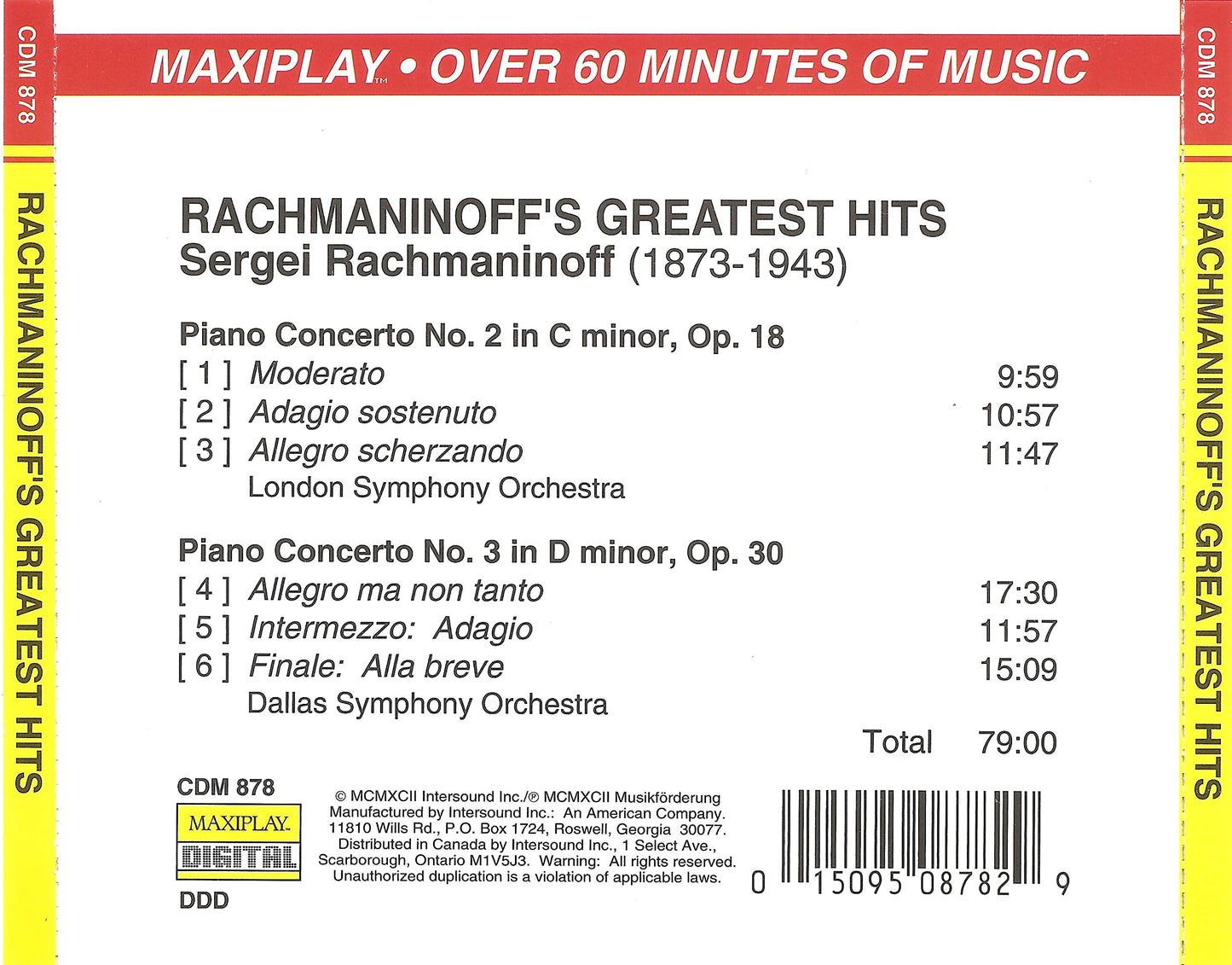 Greatest Hits [Audio CD] Rachmaninoff - Very Good