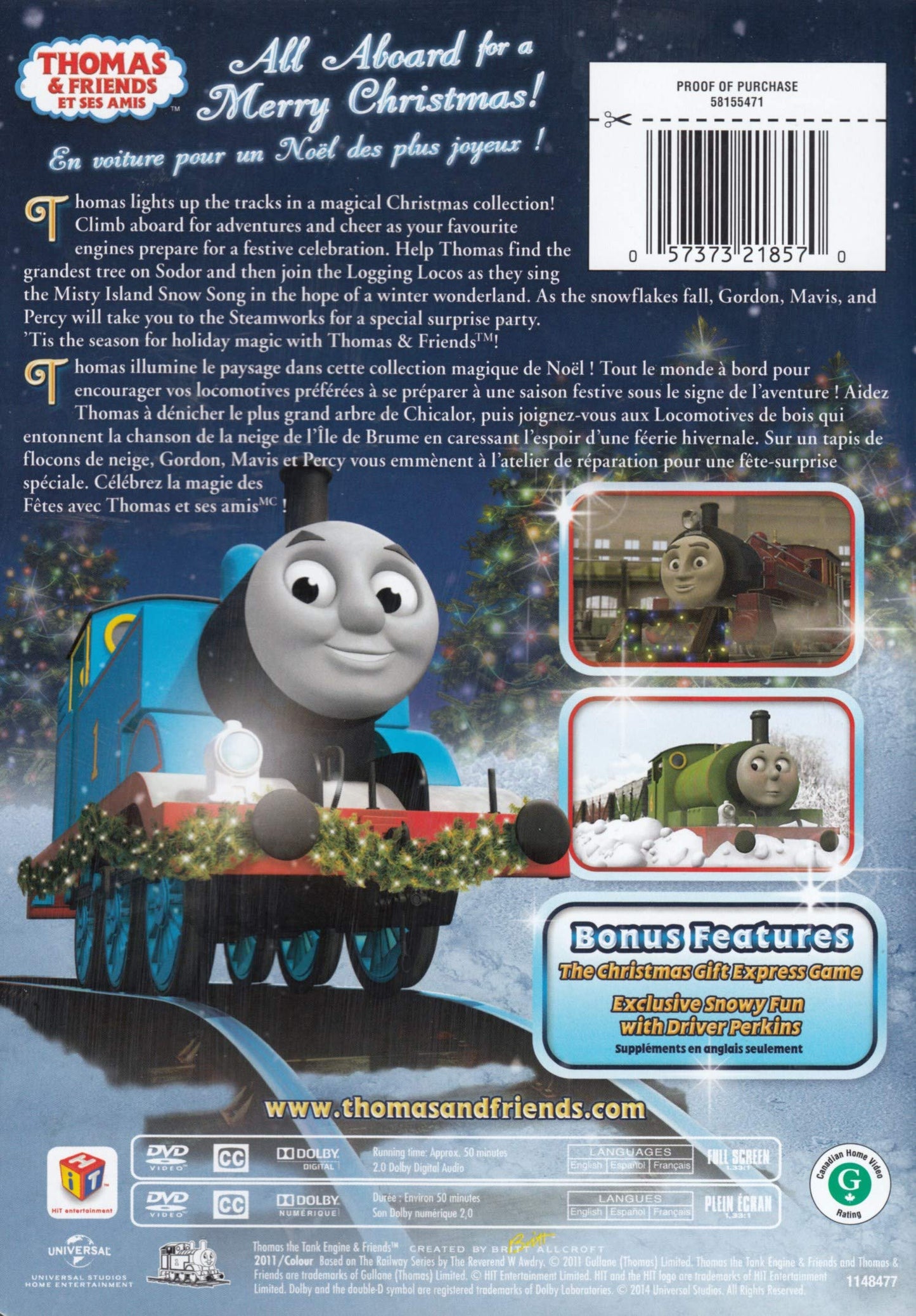 Thomas & Friends: Merry Christmas, Thomas! (Bilingual) [DVD]