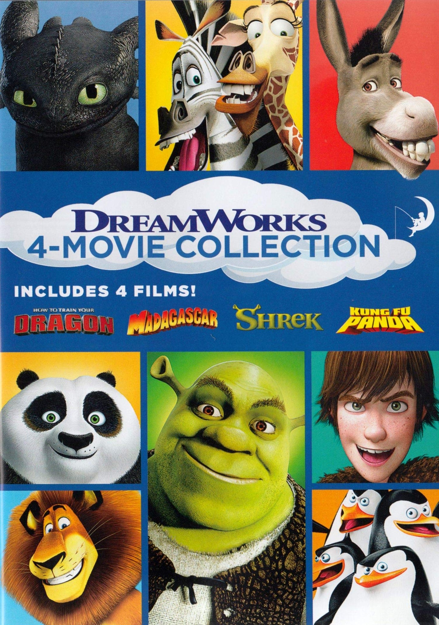 4-Movie Collection (How To Train Your Dragon / Madagascar / Shrek / Kung Fu Panda) [DVD] - Very Good