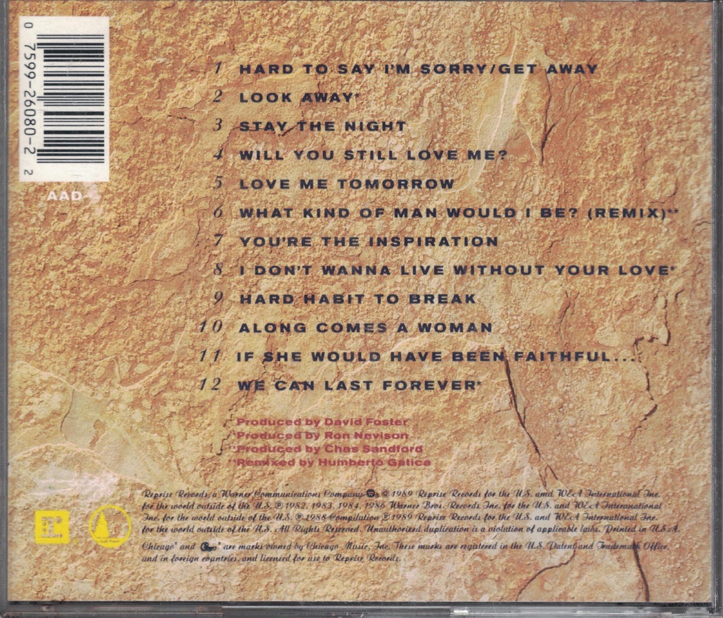 Greatest Hits 1982-1989 [Audio CD] Chicago - Very Good