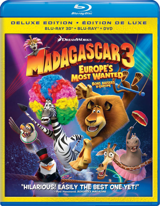 Madagascar 3: Europe's Most Wanted [Blu-ray 3D + Blu-ray + DVD + Digital Copy] (Bilingual) [Blu-ray]