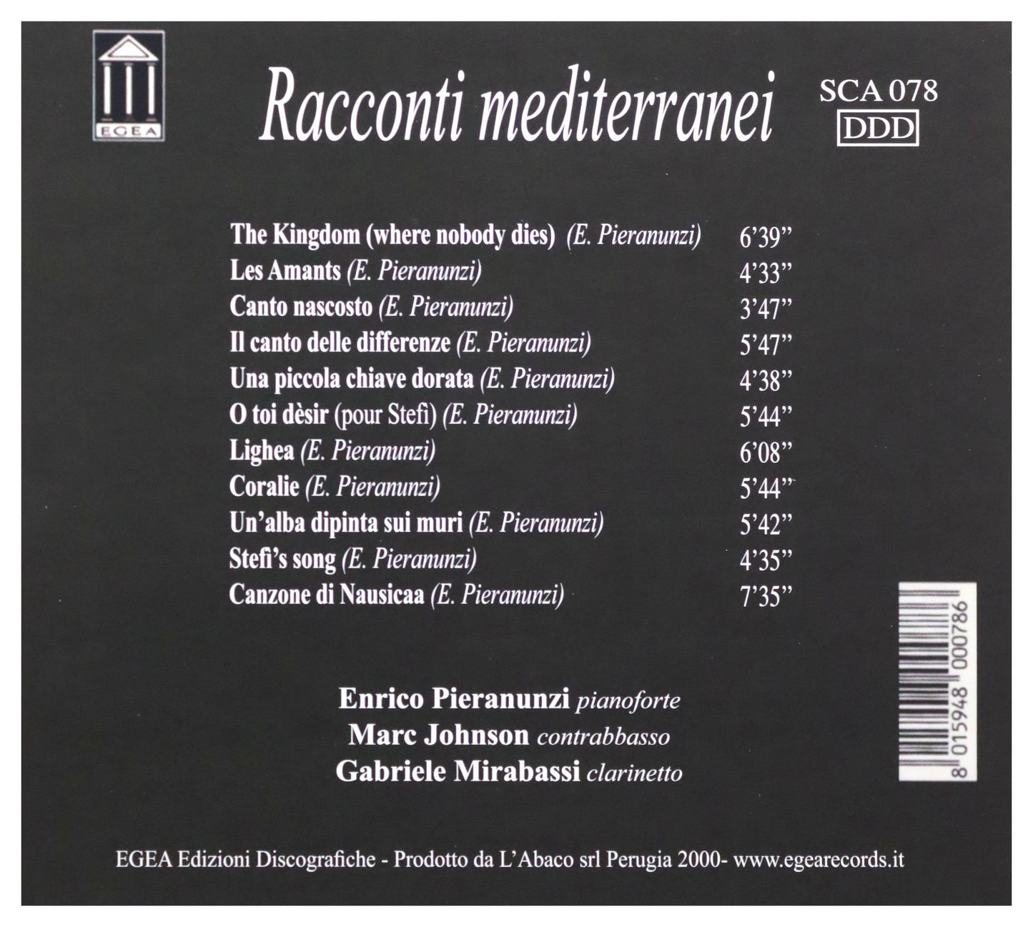 Racconti Mediterranei [Audio CD] Enrico Pieranunzi and Gabriele Mirabassi