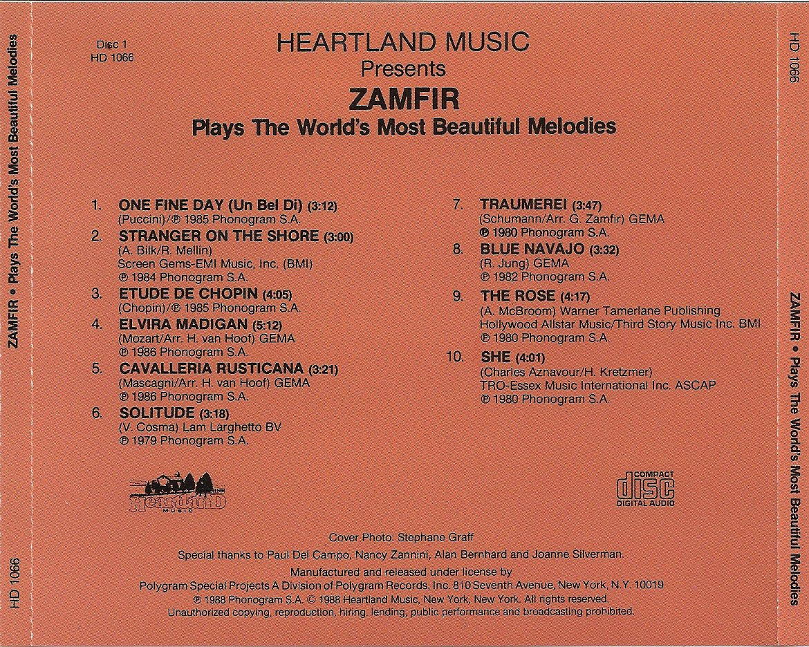 Zamfir Plays the World's Most Beautiful Melodies [Audio CD]