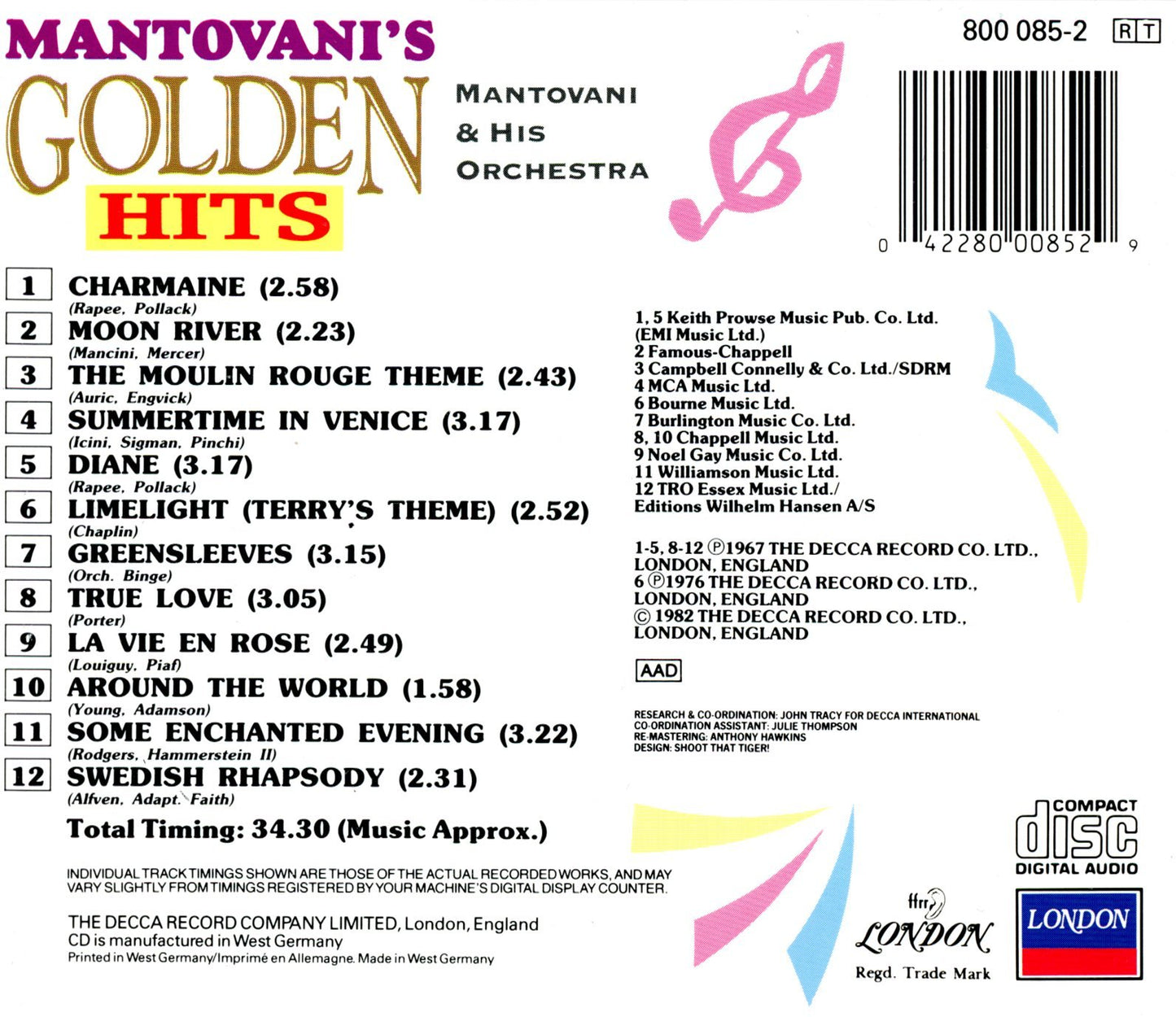 Mantovani's Golden Hits [Audio CD] MANTOVANI