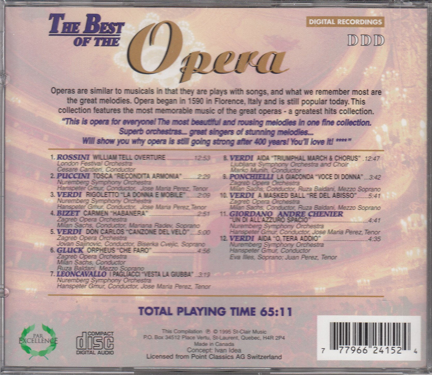 Best of Opera [Audio CD] Opera - Very Good