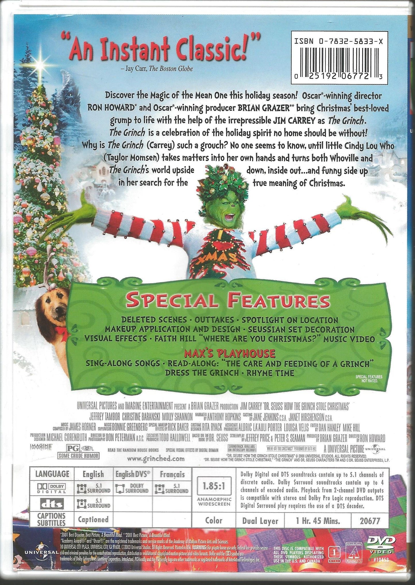 Dr. Seuss' How the Grinch Stole Christmas (Widescreen) [DVD] - Very Good