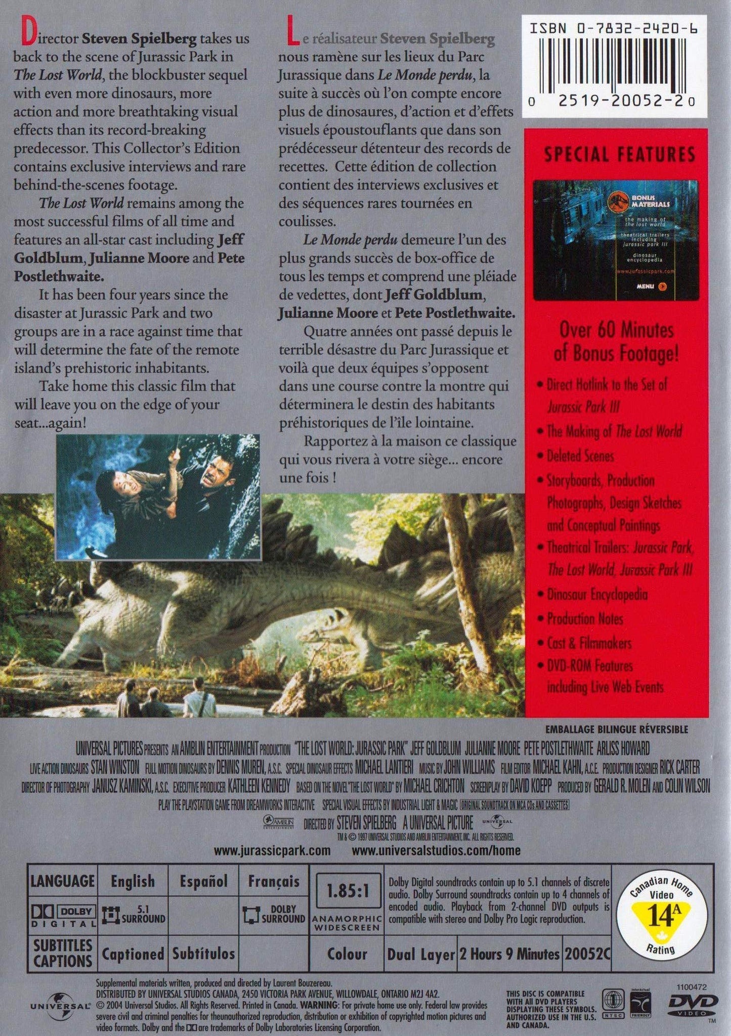 The Lost World: Jurassic Park (Widescreen Collector's Edition) (Bilingual) [DVD]