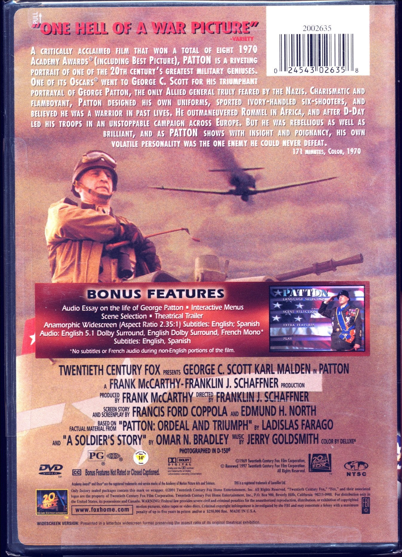 Patton (Bilingual) [DVD] - Very Good