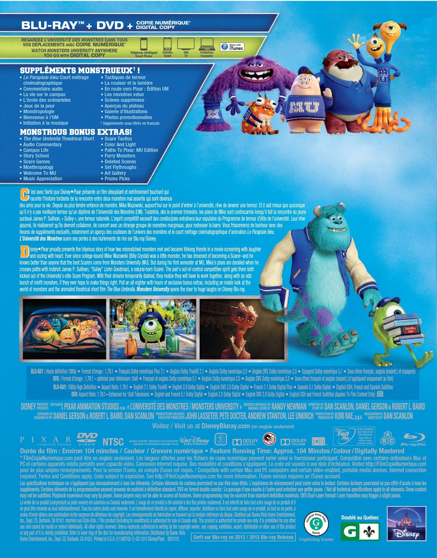 L�Universit� des Monstres: �dition de collection / Monsters University: Collector's Edition (Bilingual) [Blu-ray + DVD + Digital Copy] [Blu-ray]