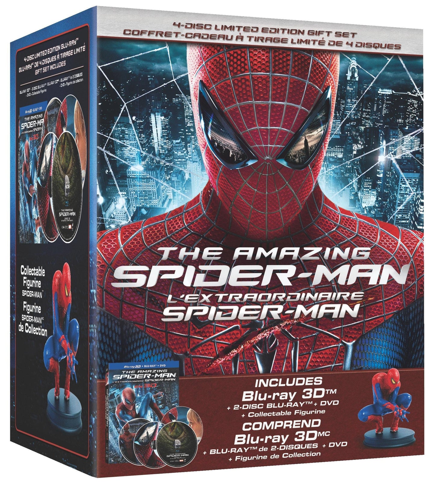 The Amazing Spider-Man 3D: Limited Edition Collector's Set + Figurine Collector + Figurine (Bilingual) [Blu-ray 3D + Blu-ray + DVD]