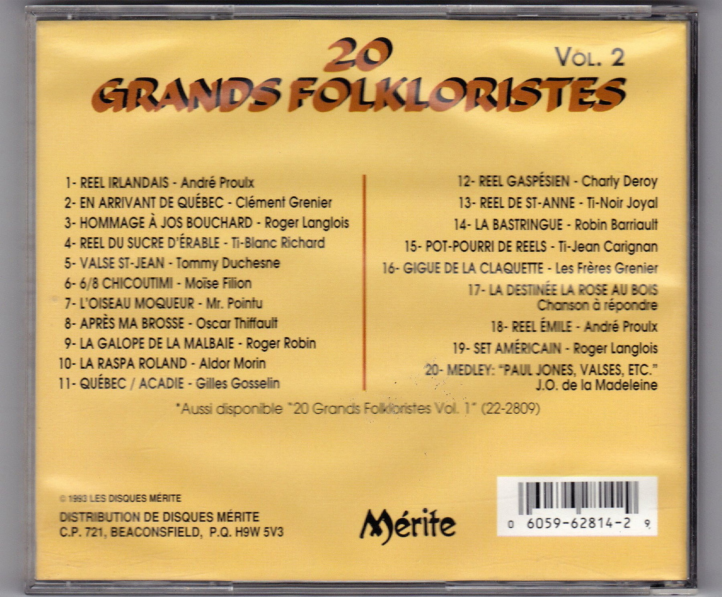 V2 20 Grands Folkloristes [Audio CD] Various