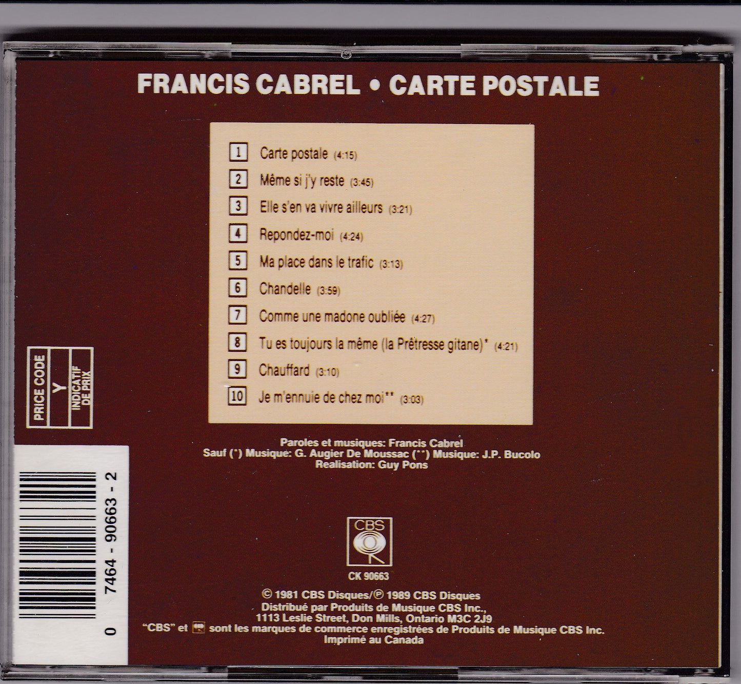 Carte Postale [Audio CD] Cabrel, Francis - Good