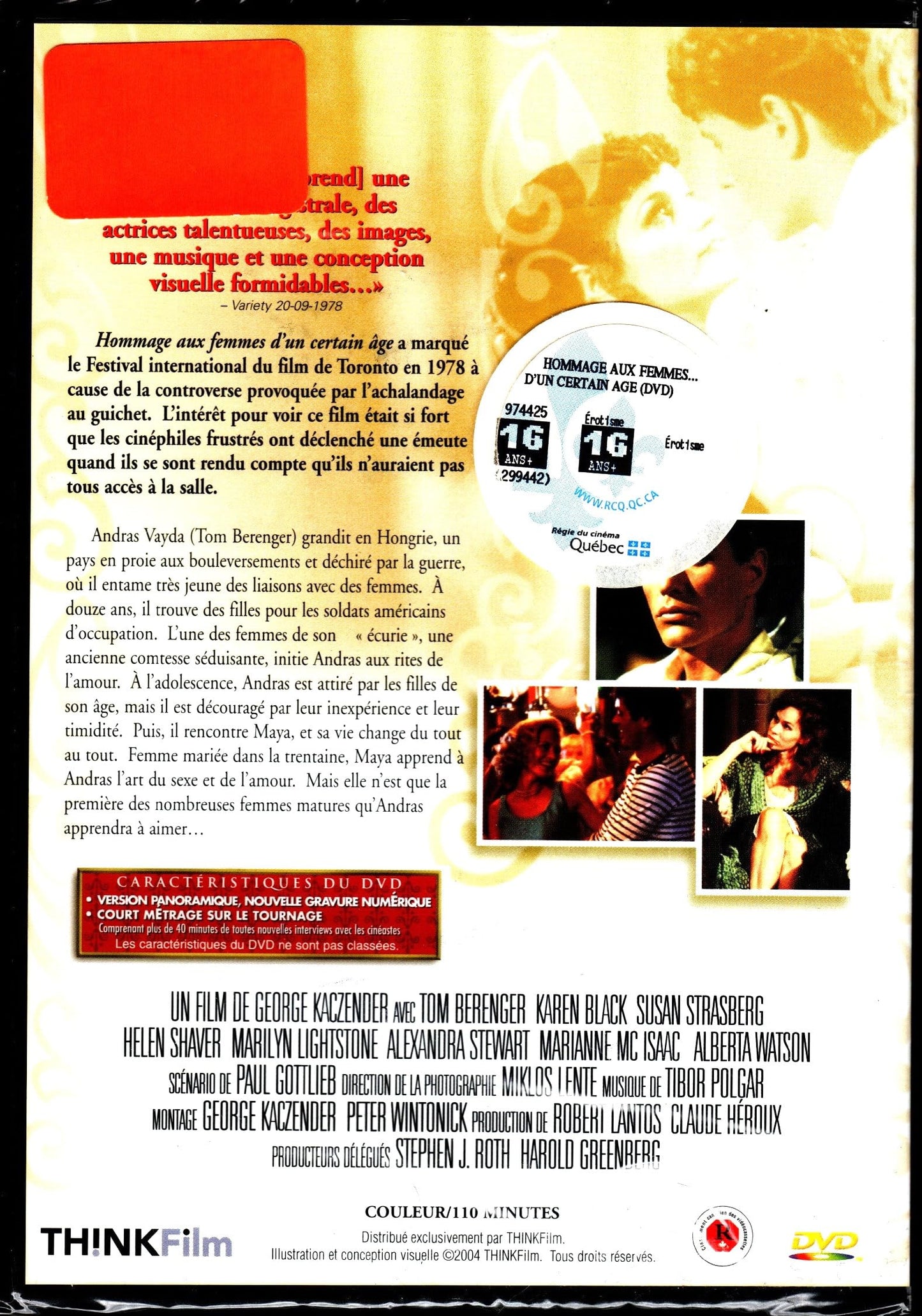 Hommage aux Femmes d'un certain �ge (French Only Version - NO English Options) 1978 (Widescreen) R�gie au Qu�bec [DVD]
