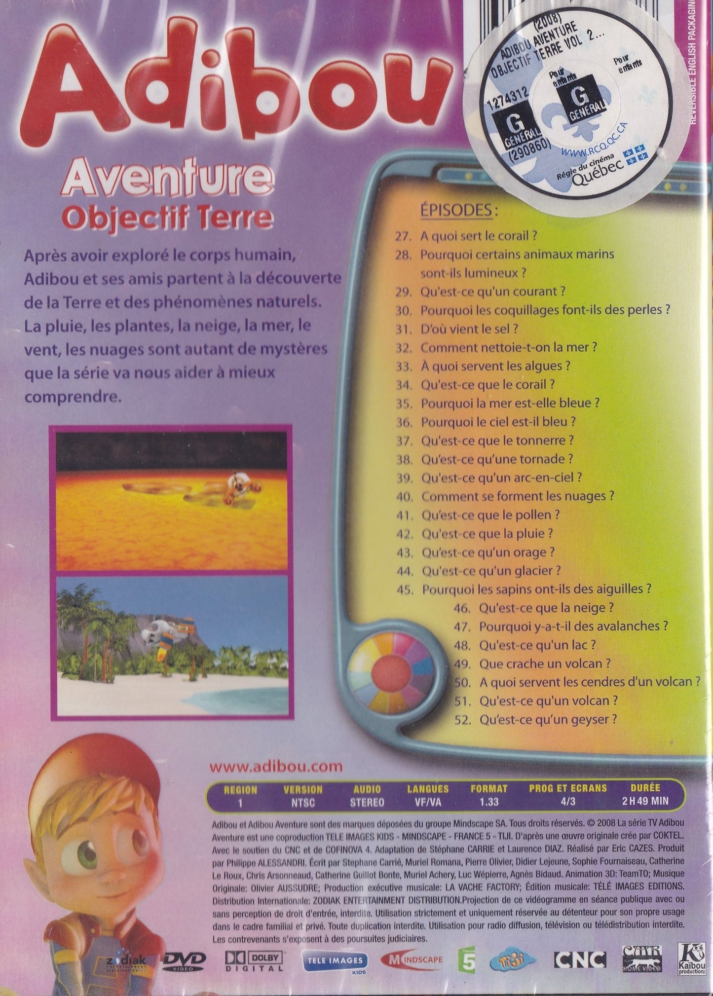 Adibou Aventure objectif Terre volume 2 [DVD]