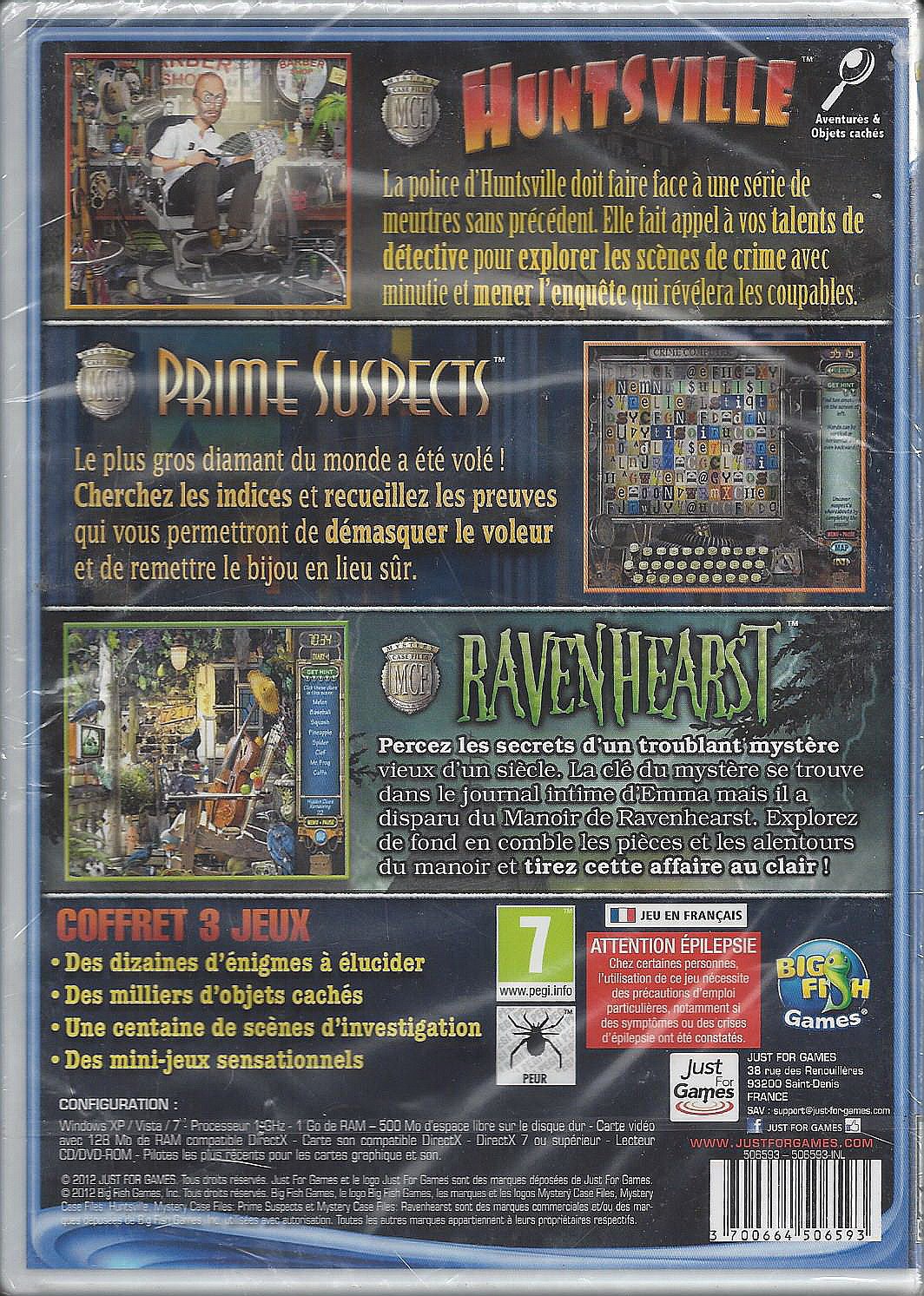 Mystery Case Files: Huntsville + Prime Suspects + Ravenhearst - French only - Standard Edition [video game] - Very Good