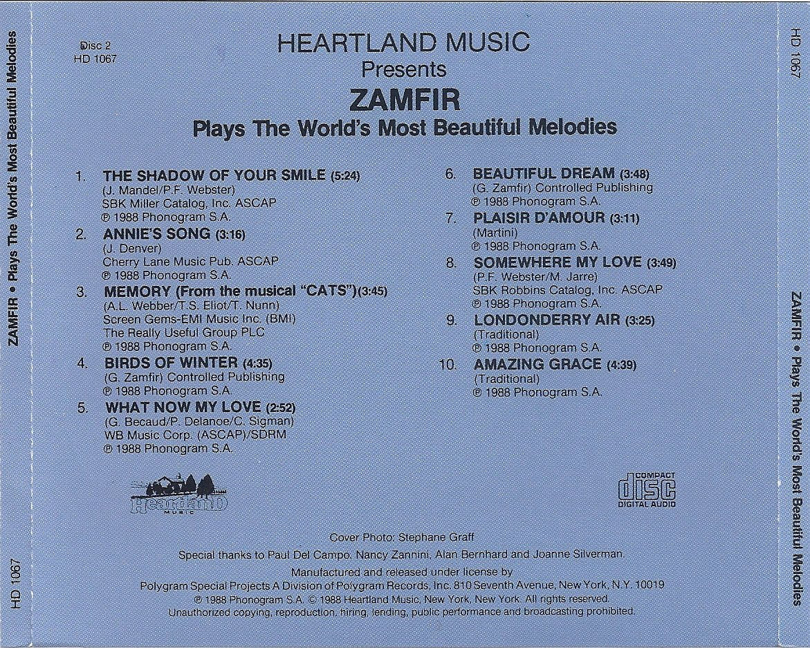 Zamfir Plays the World's Most Beautiful Melodies [Audio CD]