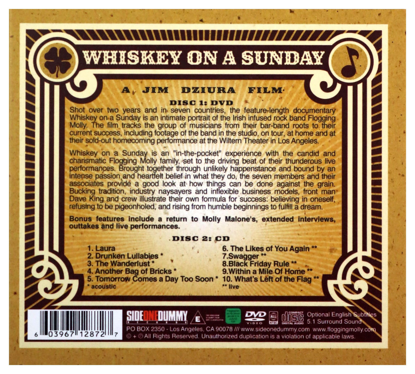 Whiskey On A Sunday [Audio CD] FLOGGING MOLLY - Good