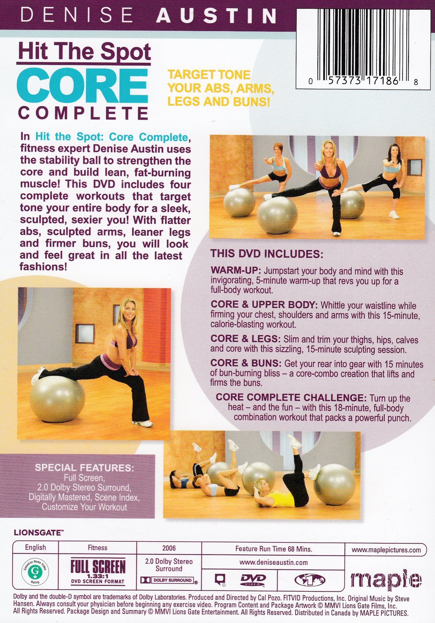 Denise Austin: Hit the Spot - Core Complete [DVD] - Very Good