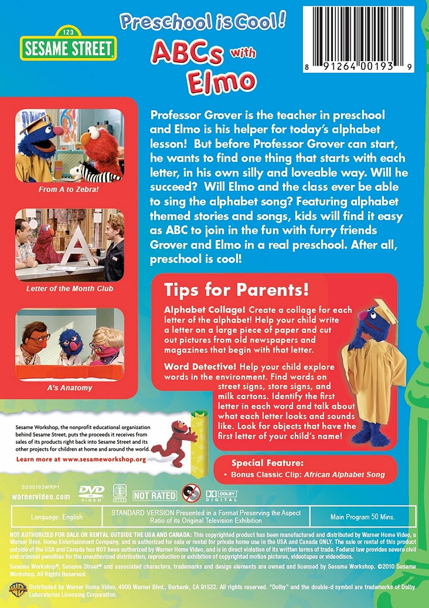 Sesame Street: Preschool Is Cool: Abcs With Elmo [DVD] - Very Good