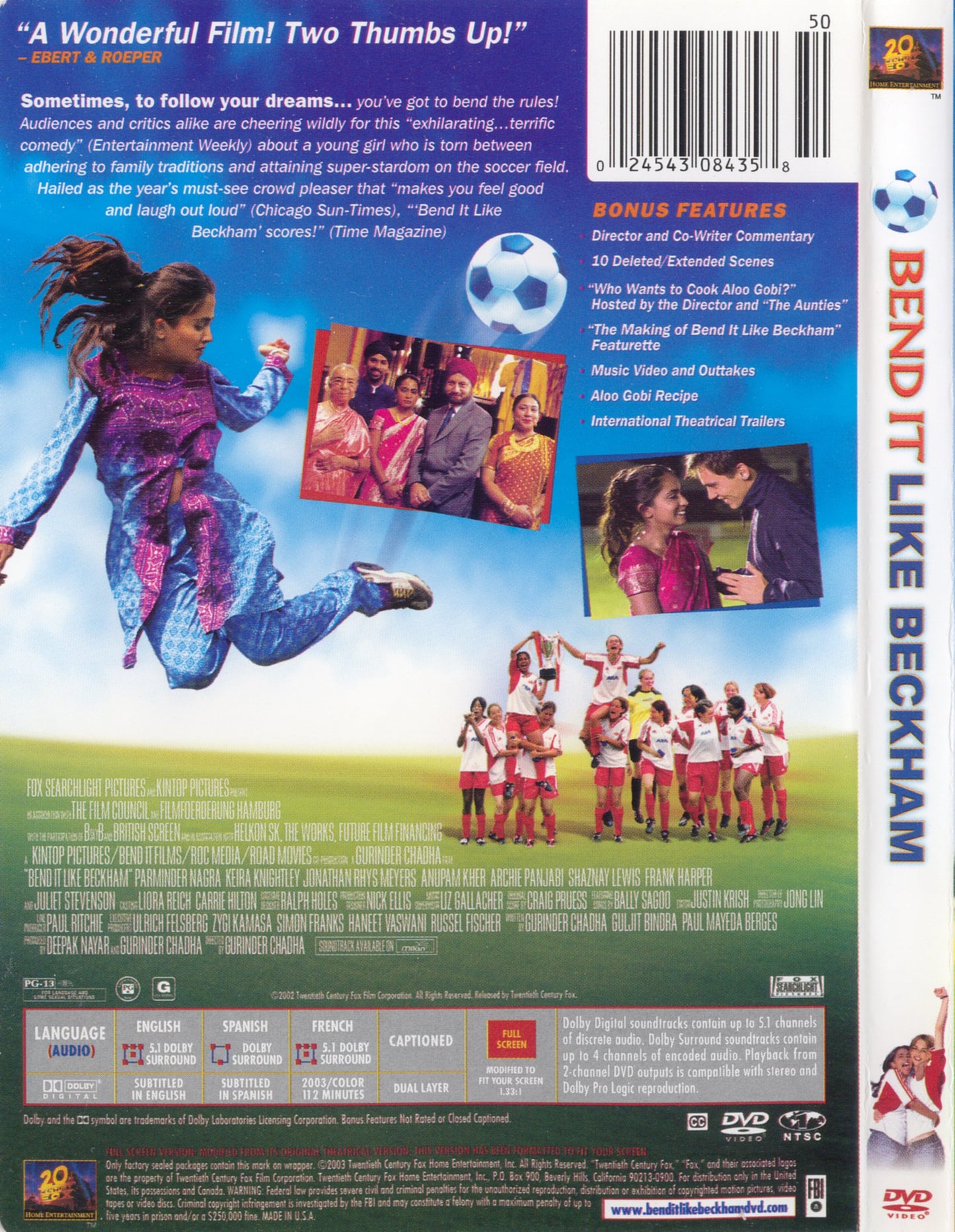 Bend It Like Beckham (Full Screen) (Bilingual) [DVD] - Very Good