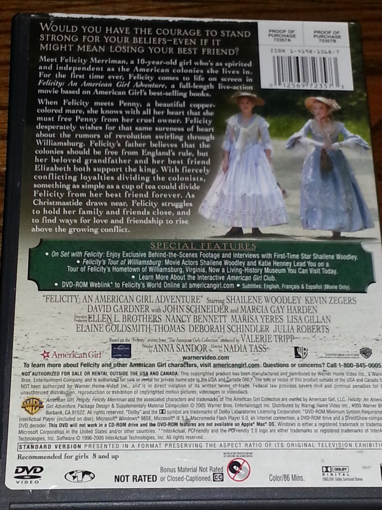 Felicity - An American Girl Adventure [DVD] - Good