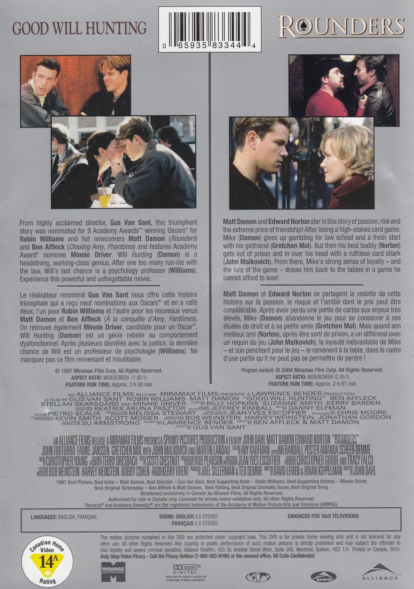 Good Will Hunting/Rounders [DVD] - Very Good