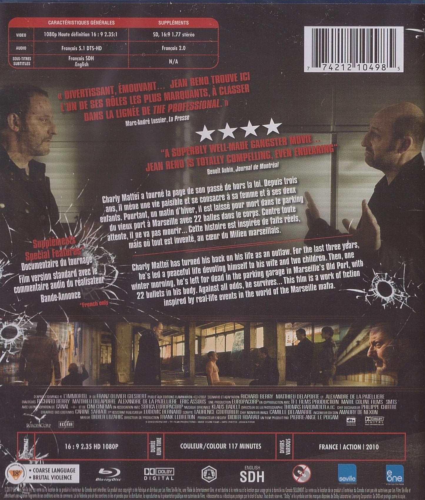 22 Bullets / L'immortel (Version fran�aise) [DVD] - Very Good