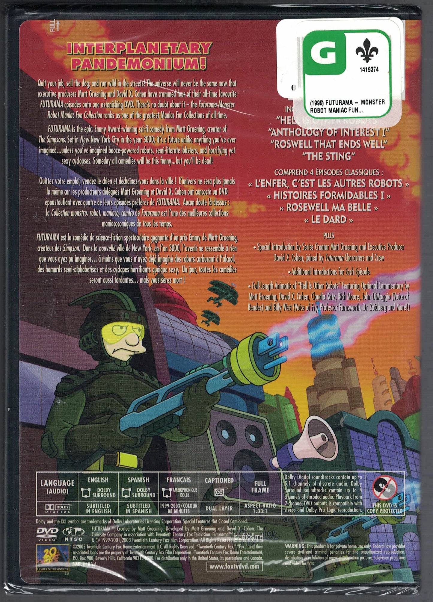 Futurama: Monster Robot Maniac Fun (Bilingual) [DVD]