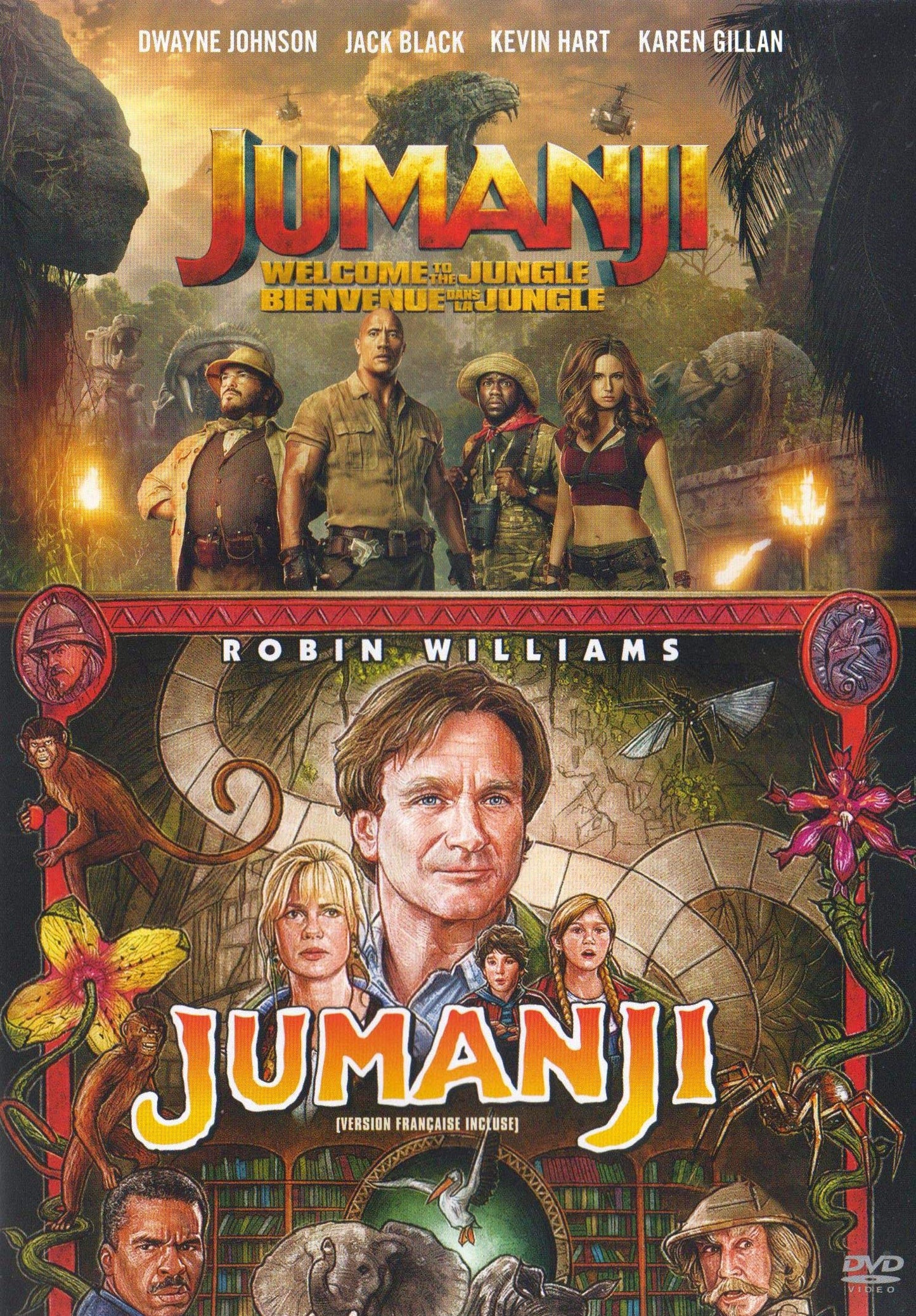Jumanji (1995) / Jumanji: Welcome to the Jungle - Set (Bilingual) [DVD] - Very Good
