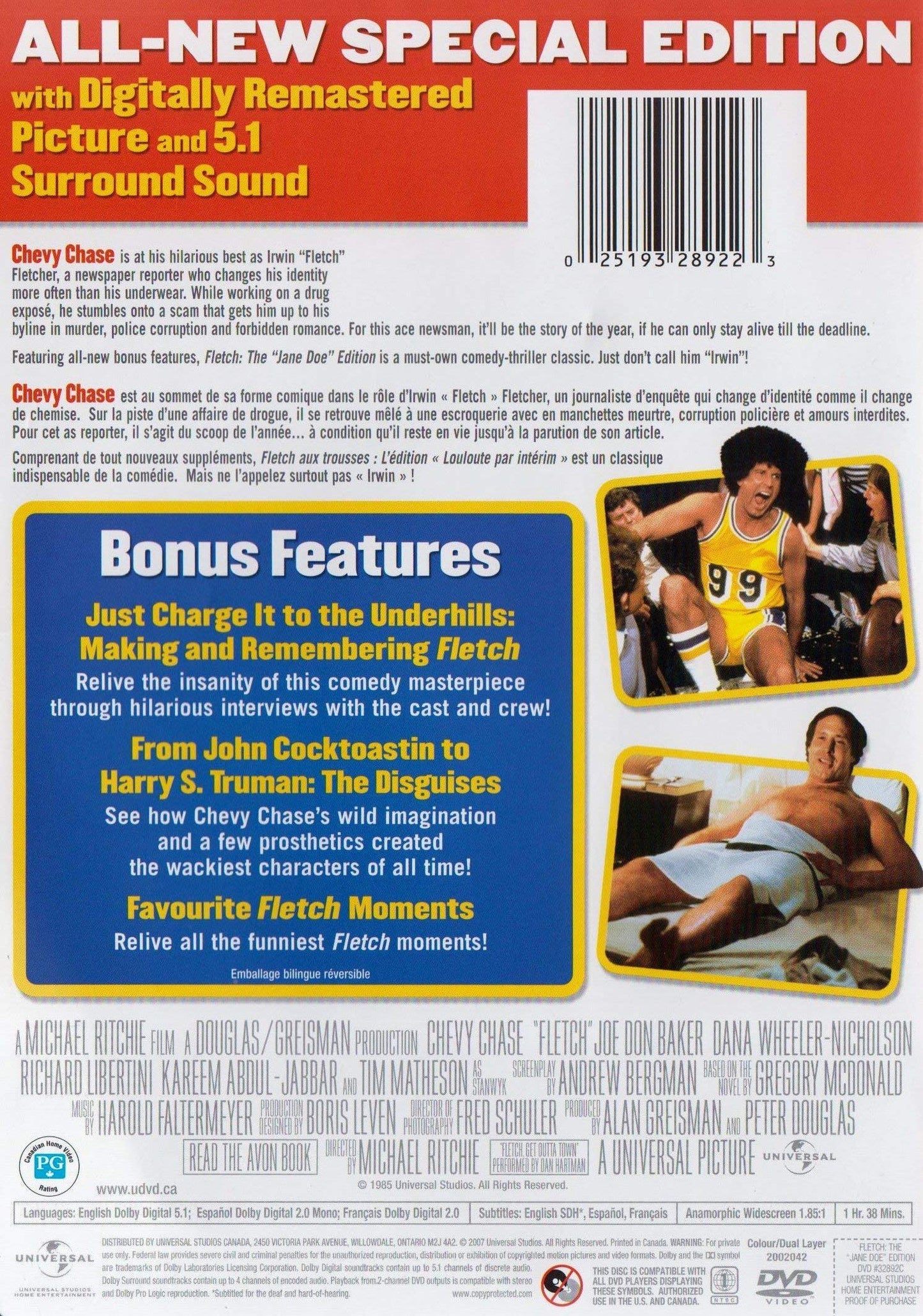 Fletch (The "Jane Doe" Edition) (Bilingual) [DVD] - Very Good