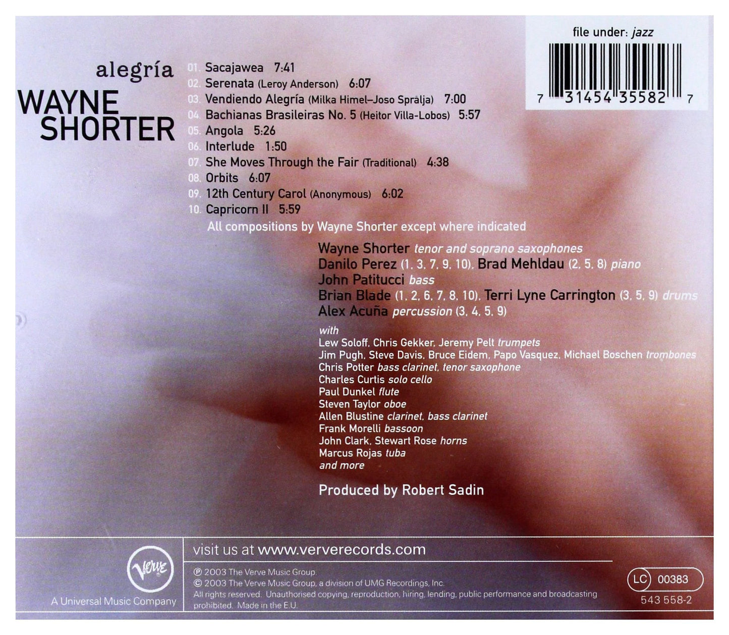 Alegria [Audio CD] Wayne Shorter - Very Good