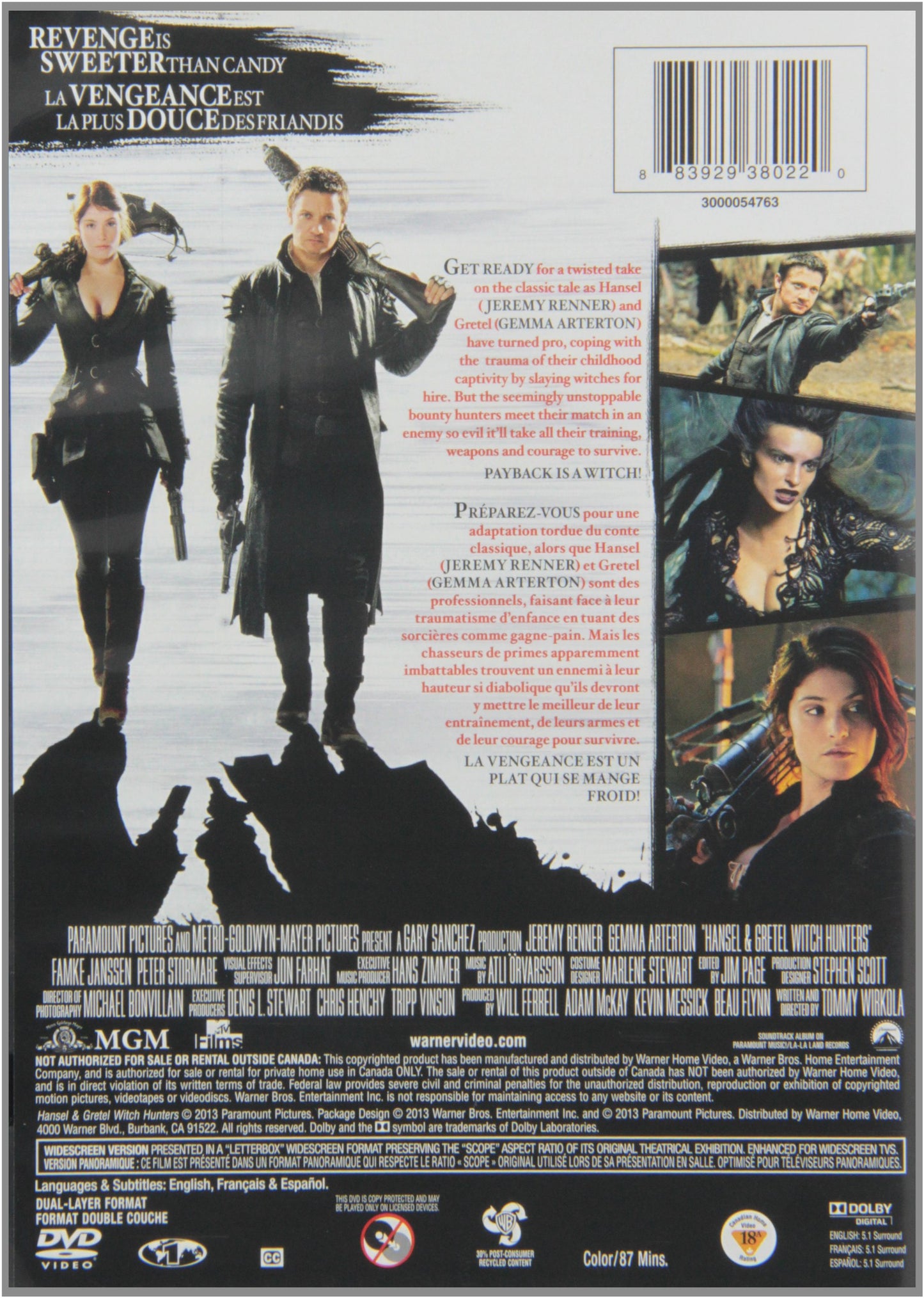 Hansel & Gretel: Witch Hunters (Bilingual) [DVD] - Very Good