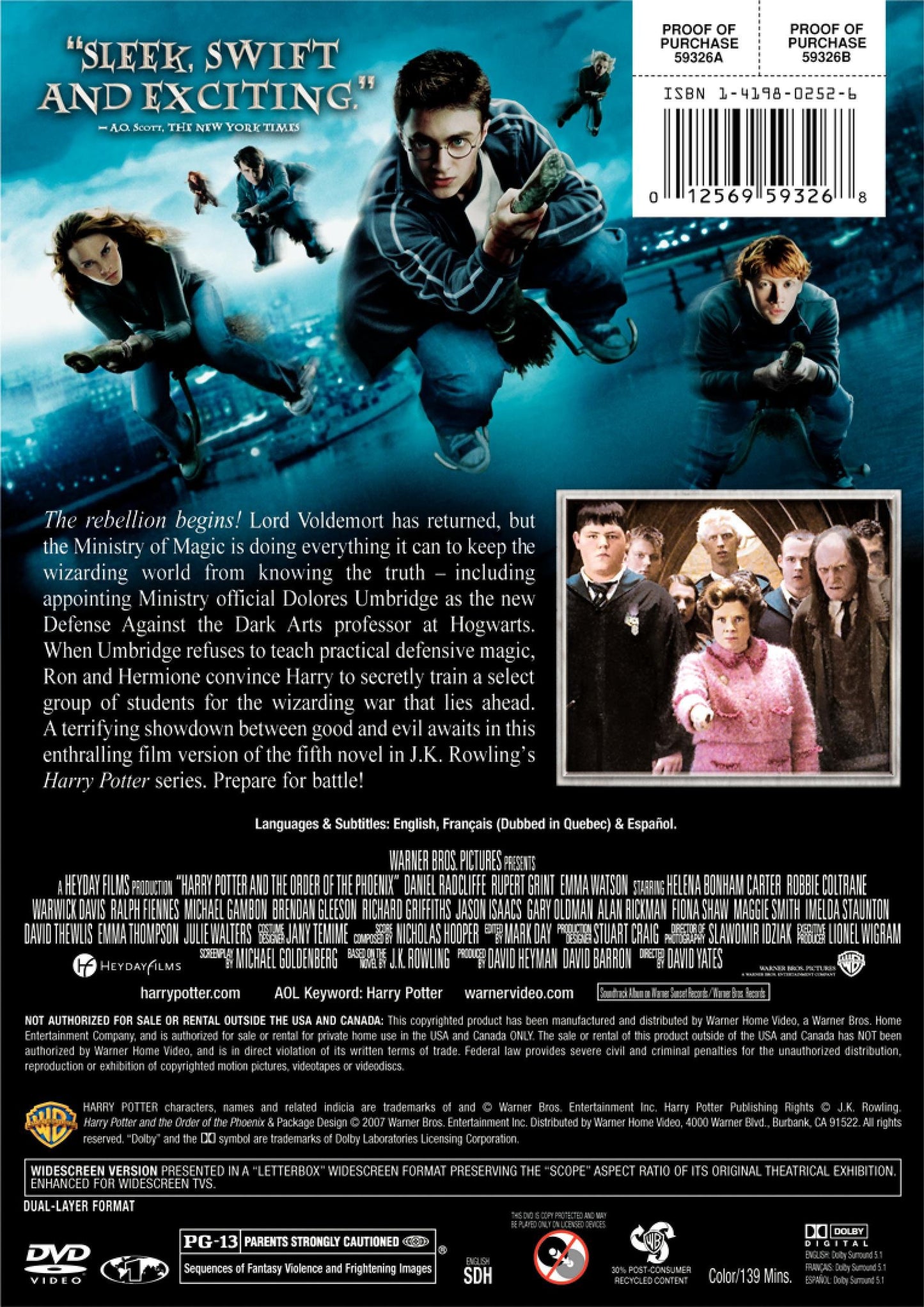 Harry Potter and the Order of the Phoenix [DVD] - Very Good