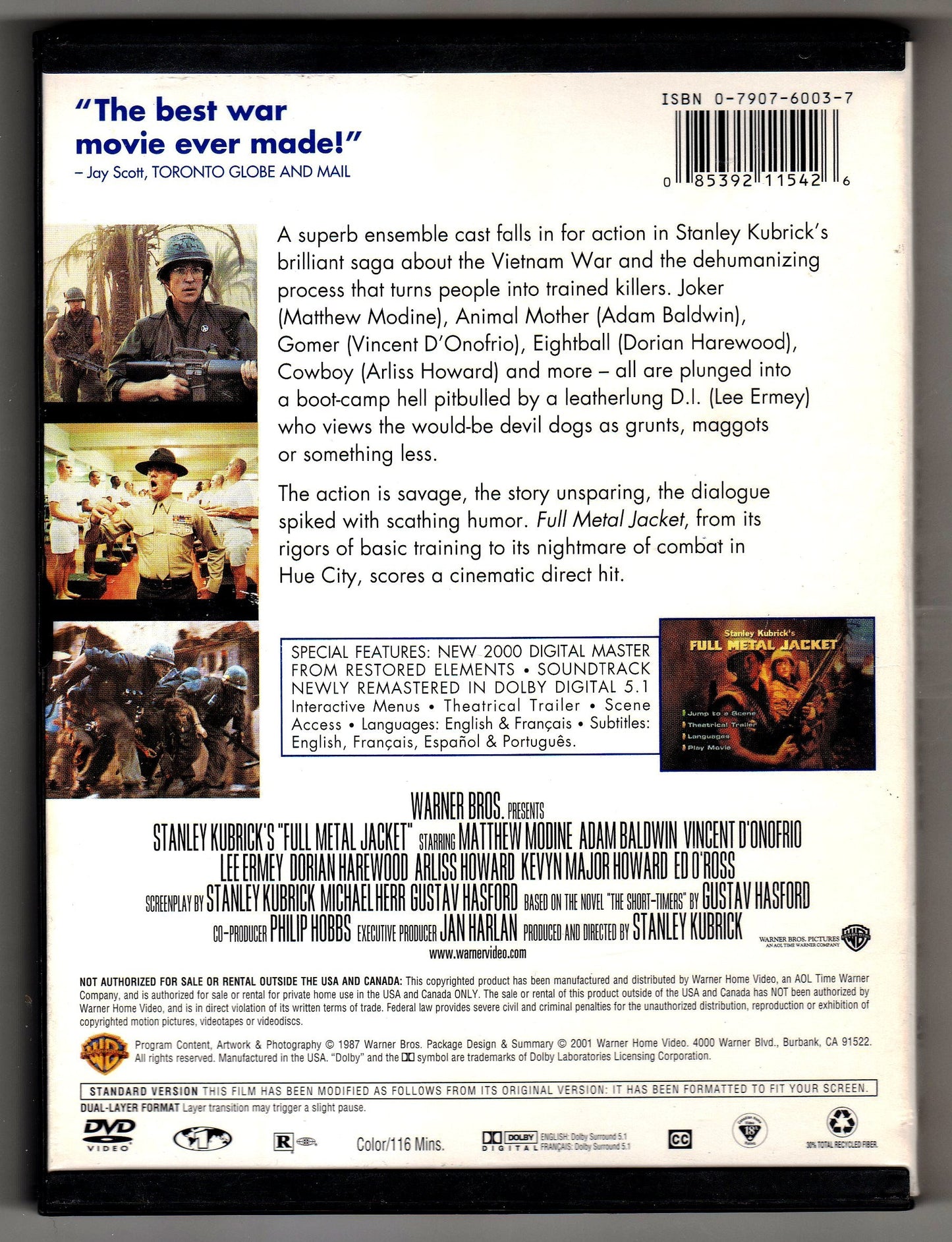 Full Metal Jacket (Full Screen) [DVD] - Very Good