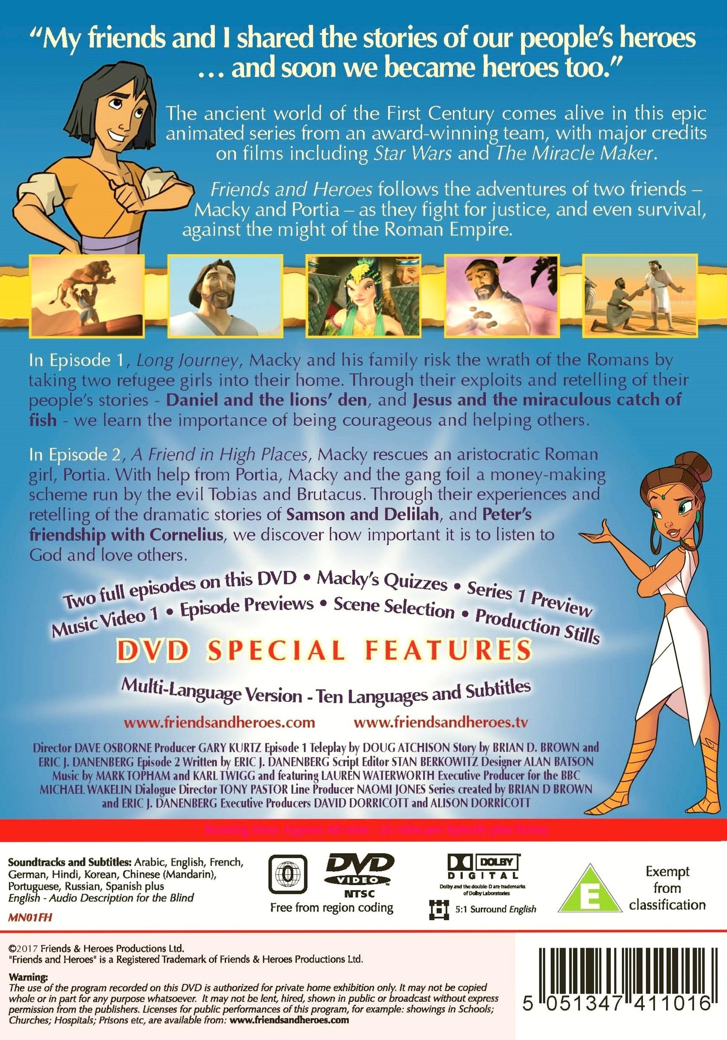 Friends and Heroes Multi-Language Episodes 1 & 2 - Includes Bible Stories Daniel and the Lions� Den and Samson and Delilah [DVD]