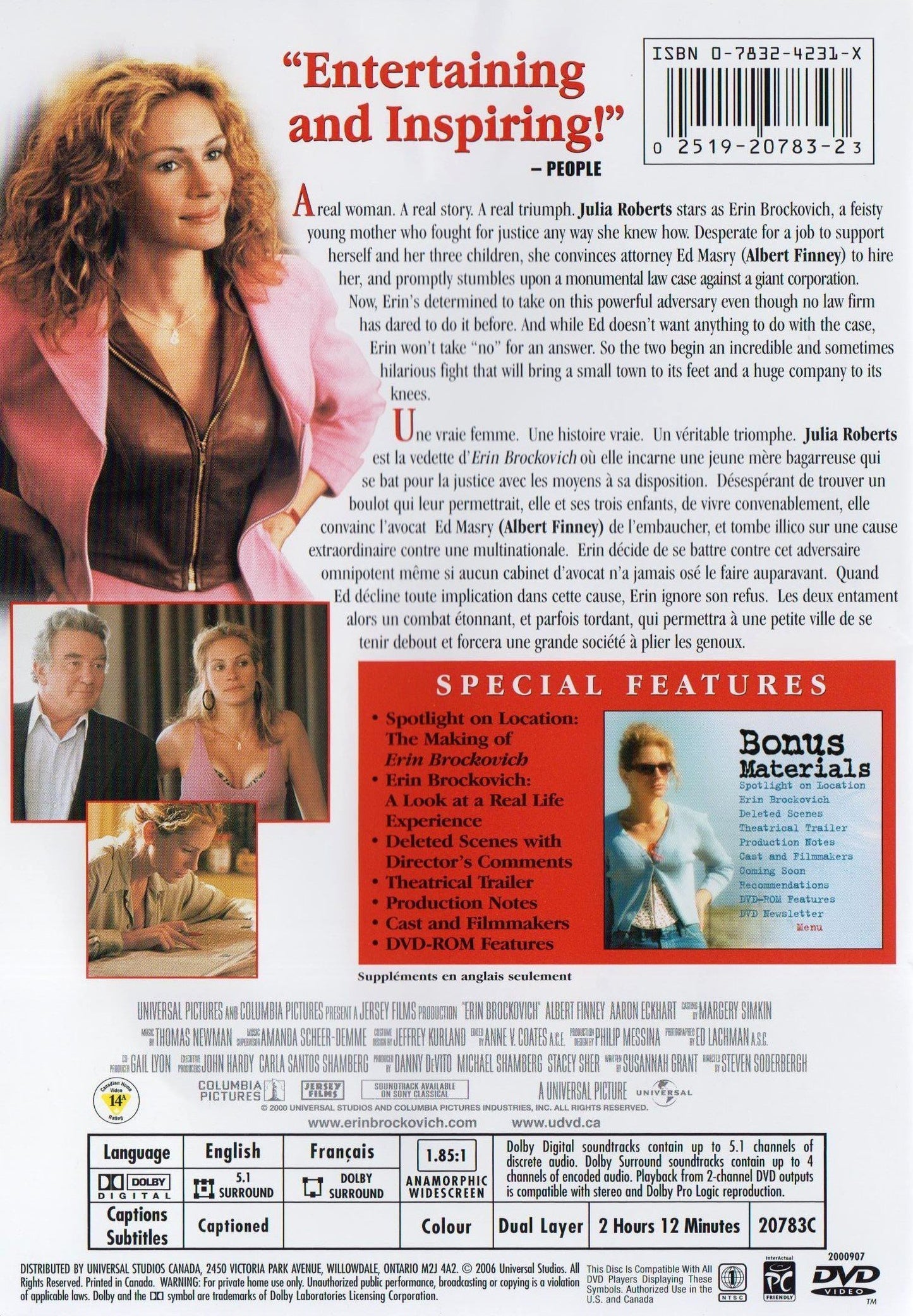 Erin Brockovich (Widescreen) (Bilingual) [DVD] - Good