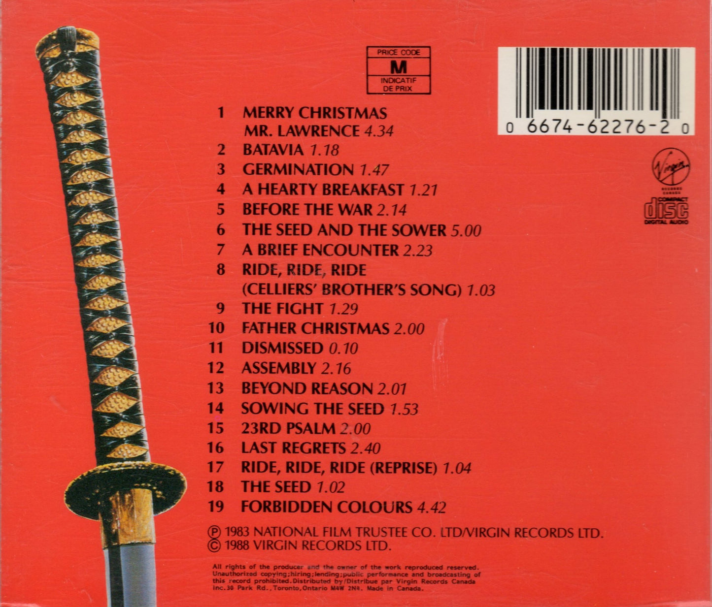 Merry Christmas Mr. Lawrence - Soundtrack From The Motion Picture [Audio CD]