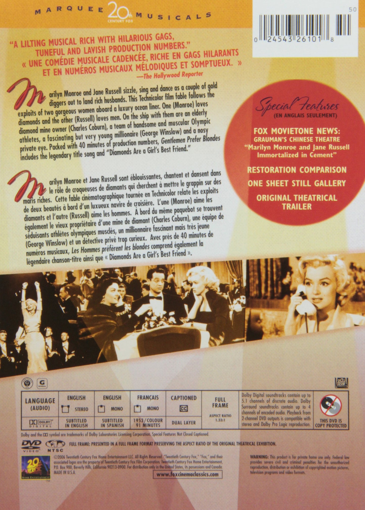 Gentlemen Prefer Blondes [DVD] - Very Good