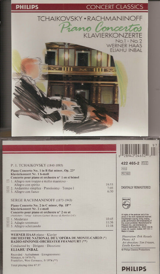 Piano Concerto 1 [Audio CD] Tchaikovsky; Haas and Inbal - Very Good