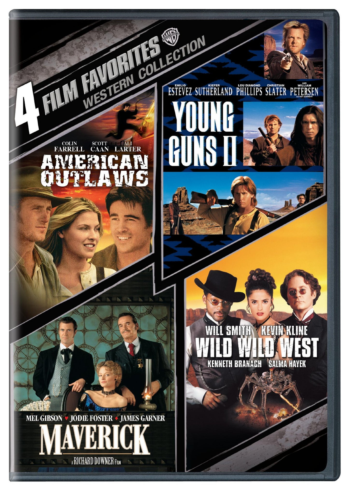 4 Film Favorites: Western Collection (American Outlaws / Young Guns II / Maverick / Wild Wild West) [DVD] - Very Good