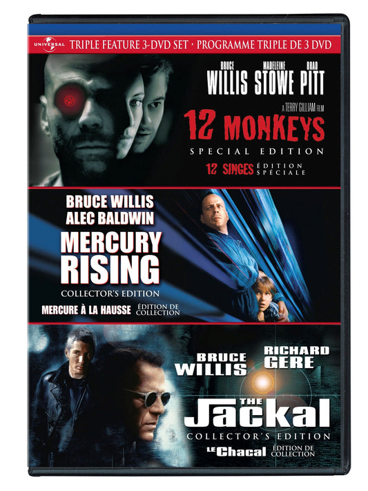 12 Monkeys / Mercury Rising / The Jackal (Triple Feature) - Very Good