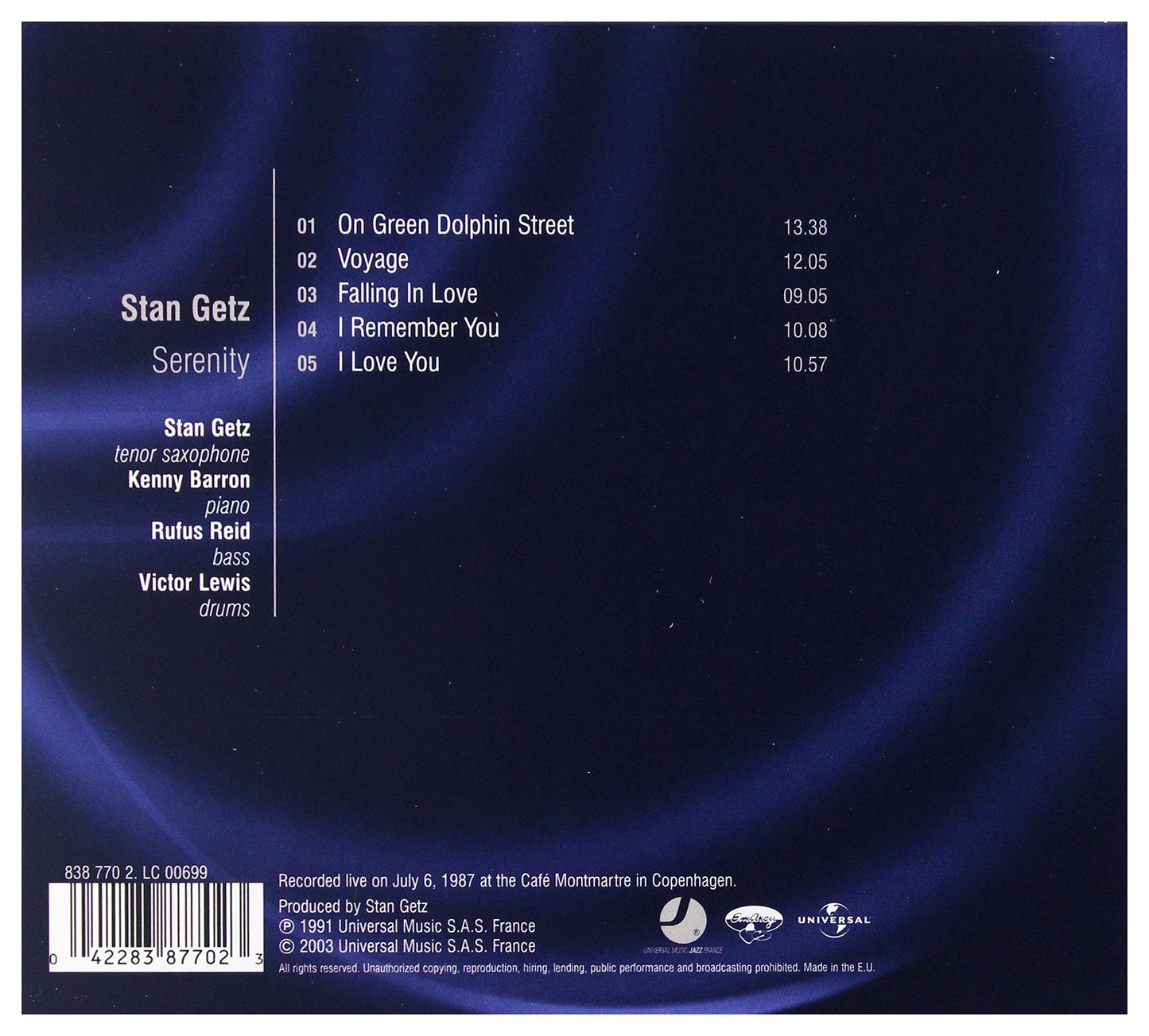 Serenity [Audio CD] Stan Getz - Very Good