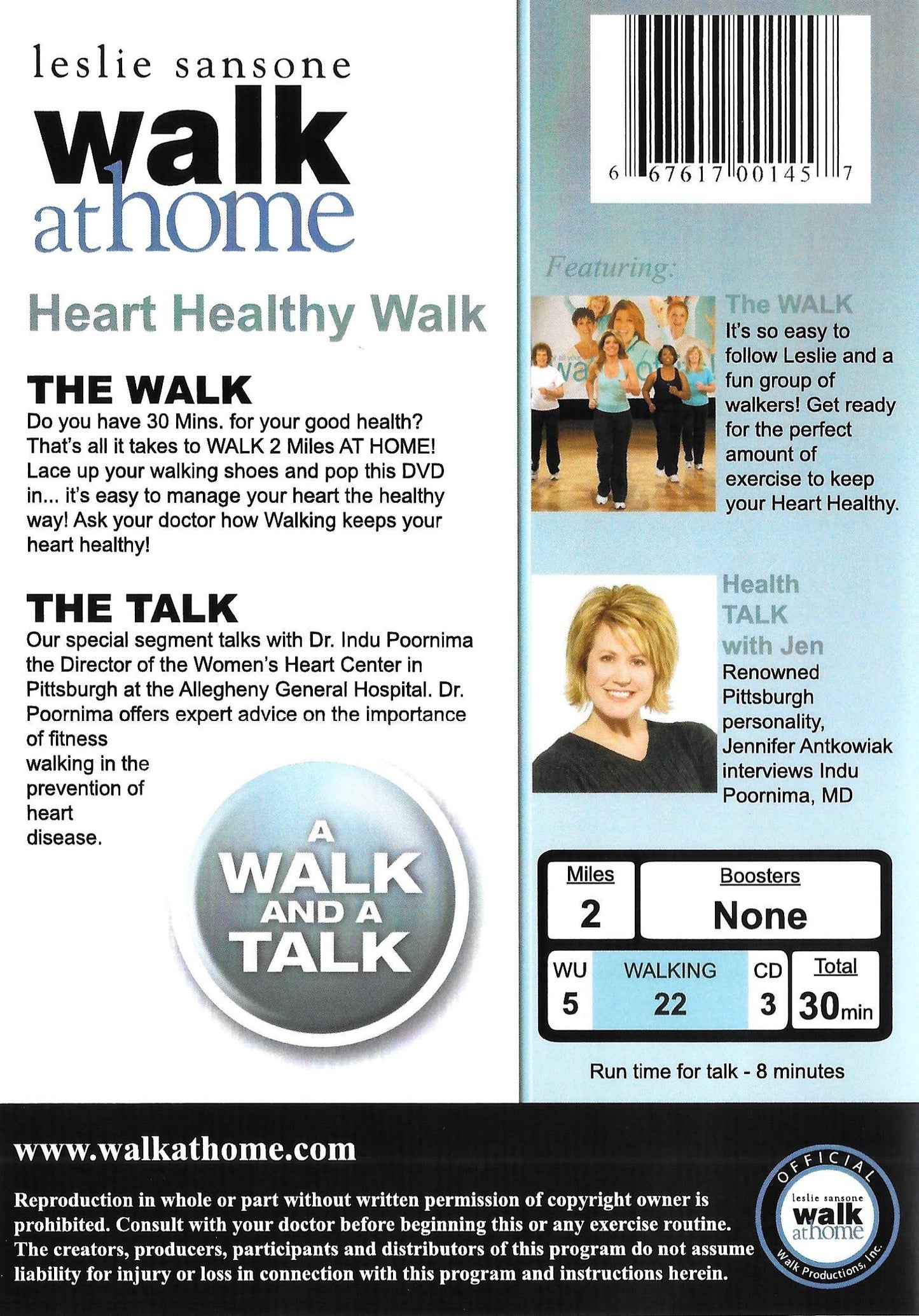 A Walk and a Talk: Heart Healthy Walk (Leslie Sansone Walk At Home) [DVD] - Good