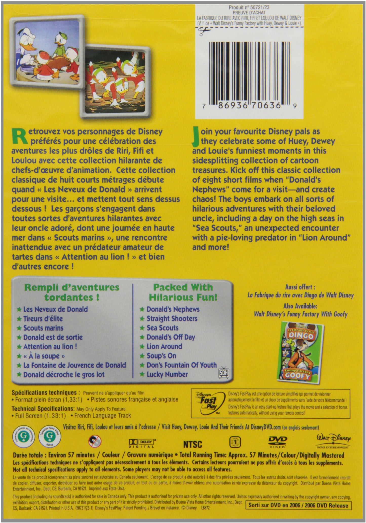 Funny Factory with Huey, Dewey & Louie V4 / La fabrique du rire avec Riri, Fifi et Loulou Vol. 4 (Bilingual) [DVD] - Very Good