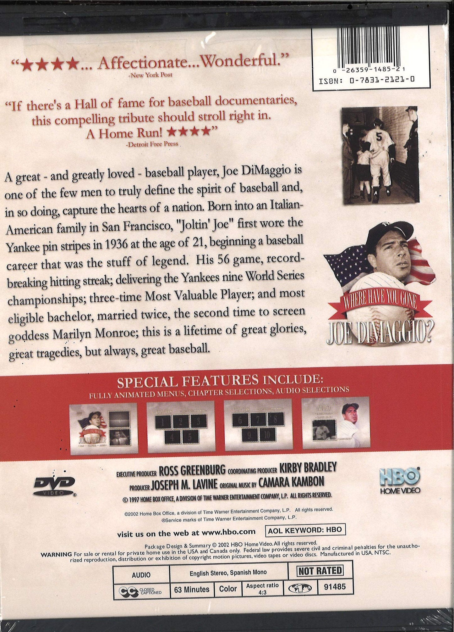 Where Have You Gone, Joe DiMaggio? [DVD] - Very Good