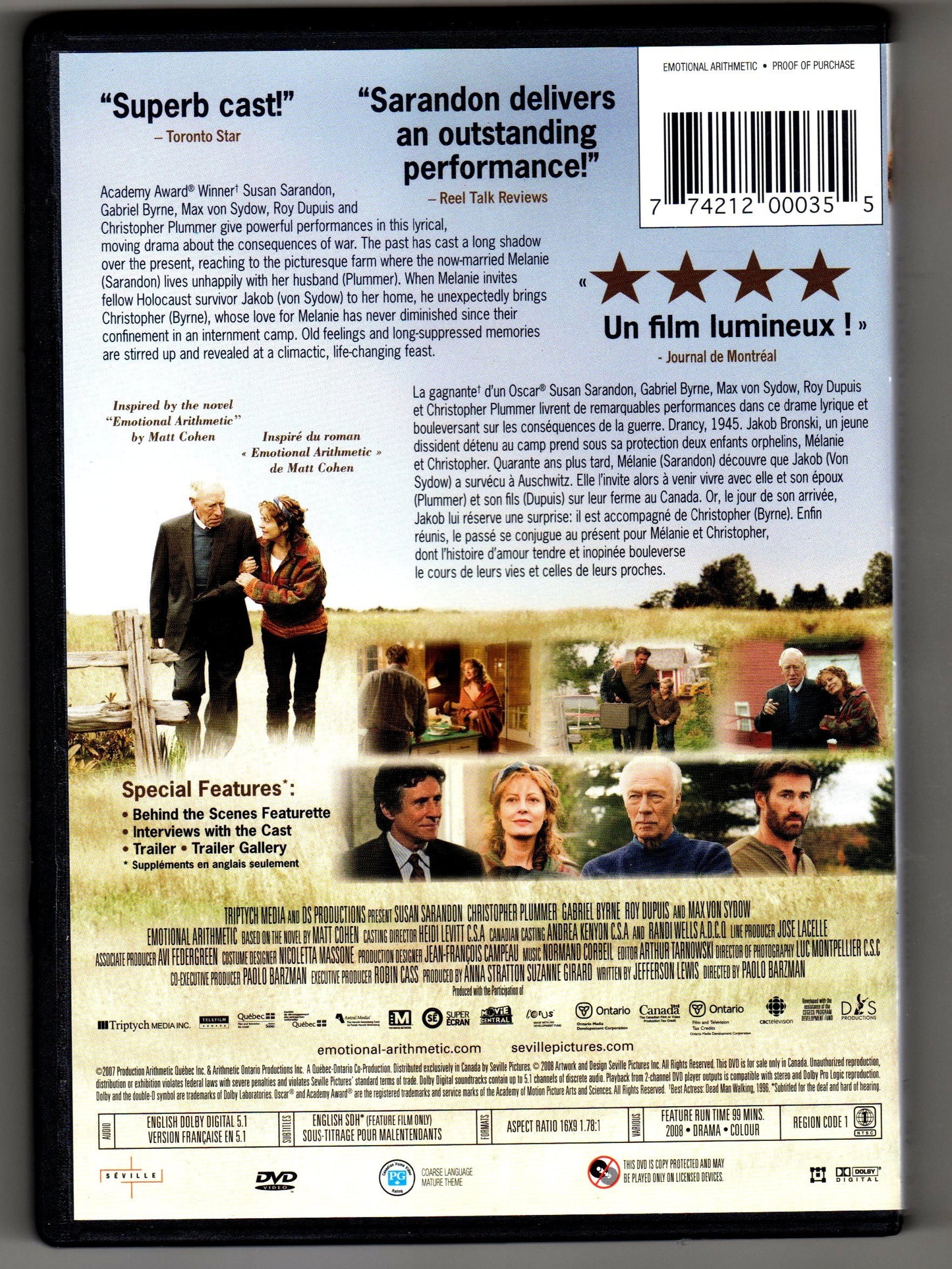 Emotional Arithmetic / L'automne de mes souvenirs (Bilingual) [DVD] - Very Good